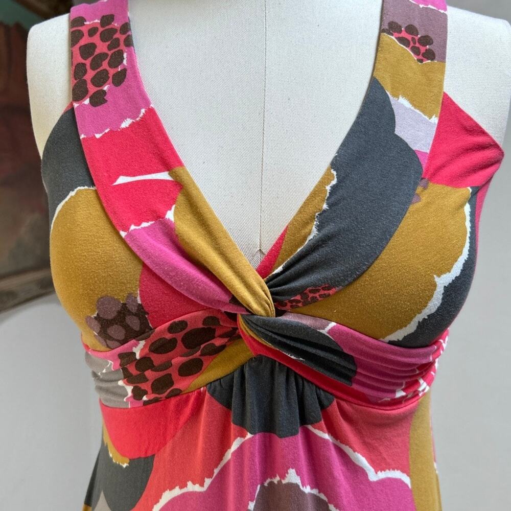 Boden Twist Front Maxi Dress Pink Floral Mod Retro Sleeveless Petite 6P - Picture 8 of 15